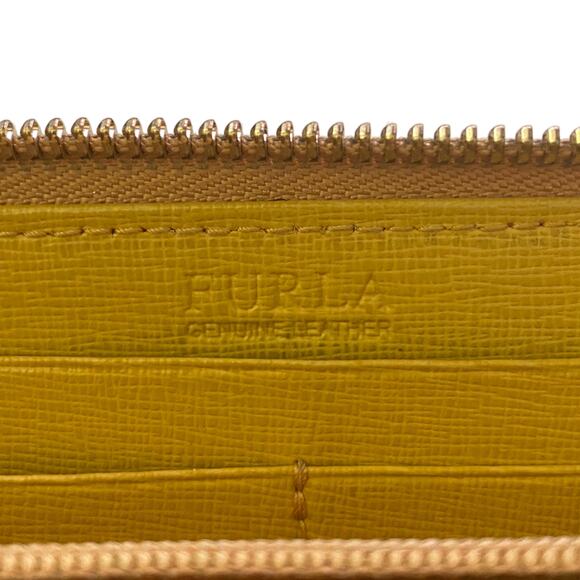 Furla Leather Yellow Zip Zippy Accordion Wallet EUC - Picture 9 of 9